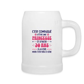 Femme Princesse Anniversaire 30 Ans - Chope en céramique - blanc - Droite