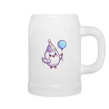 Dove Bird Birthday Baby - Beer Mug - white - Right