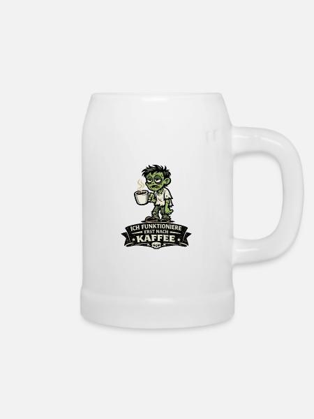 Kaffeezombie Erst Nach Kaffee - Bierkrug - Weiß