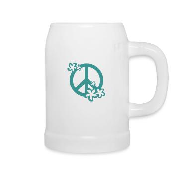 PEACE AND LOVE - Beer Mug - white - Right