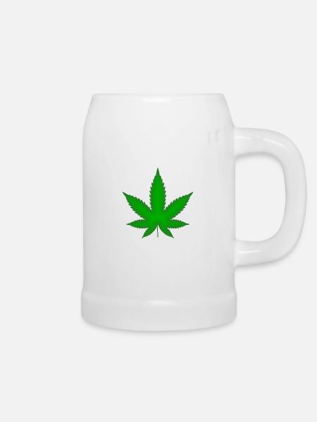 Marijuana Blatt - Bierkrug - Weiß