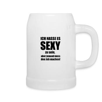 travail sexy noir - Chope en céramique - blanc - Droite
