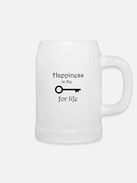 Happiness - Bierkrug - Weiß
