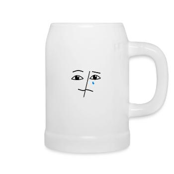 Sad and happy - Beer Mug - white - Right