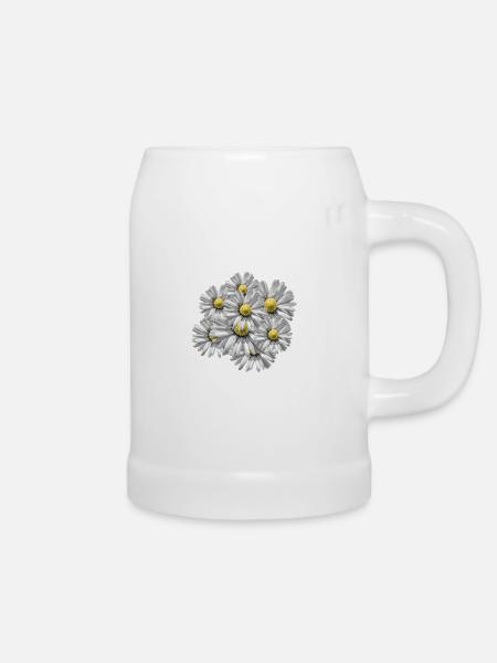 Blumenstrauß - Bierkrug - Weiß