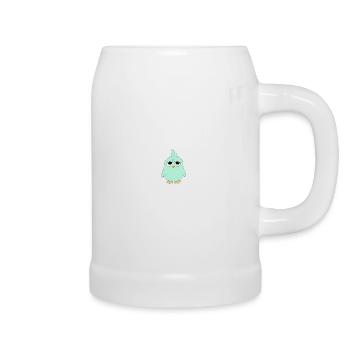 BIN HEUTE FRÜH AUFGEWACHT DA WAR KEIN WURM SPRUCH - Bierkrug - Weiß - Rechts