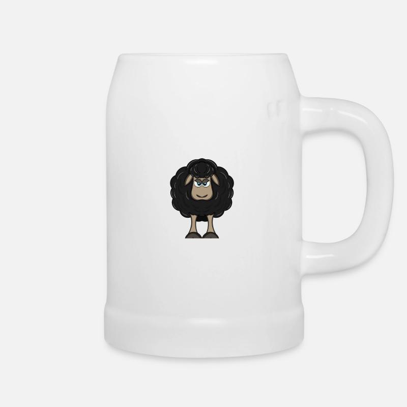 angry black sheep - Beer Mug - white