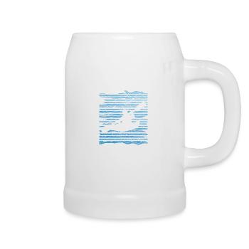 Kajak Paddeln Fluss Sport Wasser Kanu Geschenkidee - Bierkrug - Weiß - Rechts