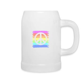 Hippie | Peace Sign Hippies Love Gift Ideas - Beer Mug - white - Right