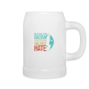 Antifa Against Nazis | Against racism gift ideas - Beer Mug - white - Right