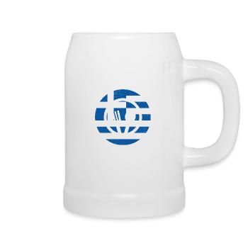 Griechische Küche - Bierkrug - Weiß - Rechts