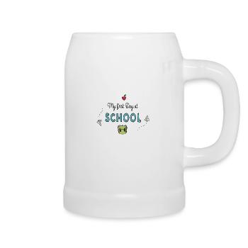 My first day at school - Beer Mug - white - Right