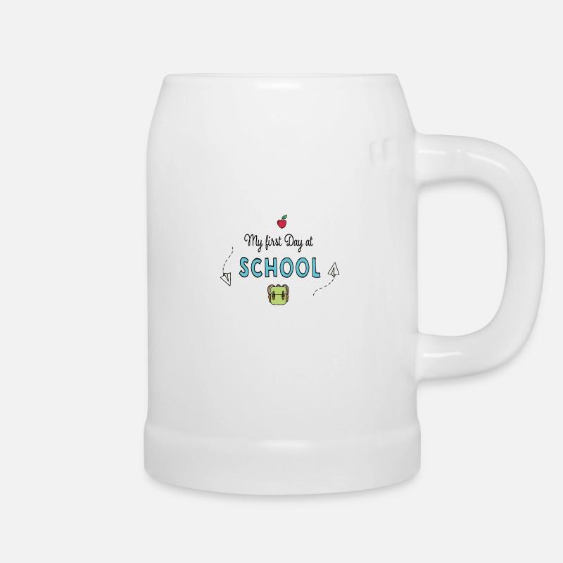 My first day at school - Beer Mug - white