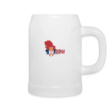 Drapeau serbe | Cadeaux serbes serbes de Serbie - Chope en céramique - blanc - Droite