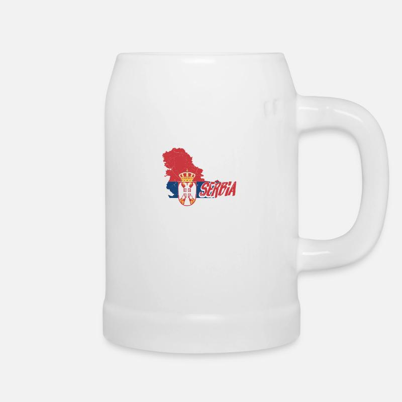 Serbische Flagge | Serbien Serbe Serbin Geschenke - Bierkrug - Weiß