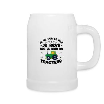 Je ne ronfle pas je rêve que je suis un tracteur - Chope en céramique - blanc - Droite
