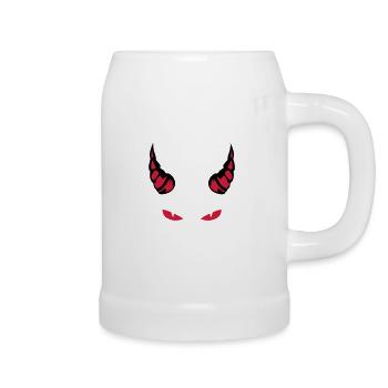 horn devil eye mocking feroce 1910 - Beer Mug - white - Right
