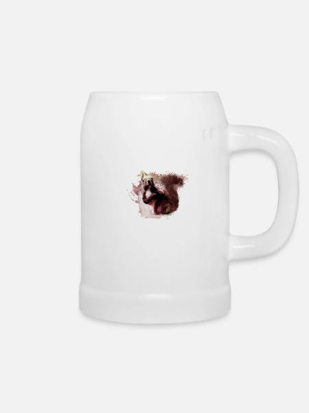 Eichhörnchen, bunt,malerei,graffiti, hörnchen,rosa - Bierkrug - Weiß
