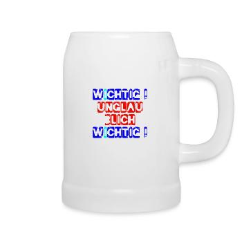 wichtig unglaublich wichtig schablone rot - Bierkrug - Weiß - Rechts
