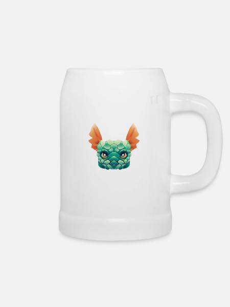 Drachenkopf - Bierkrug - Weiß