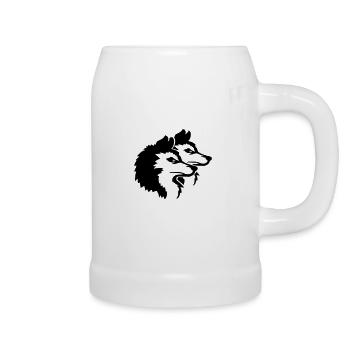 Alpha Wolf Pack Logo - Bierkrug - Weiß - Rechts