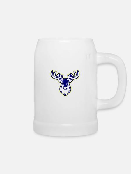 Elch Kopf - Bierkrug - Weiß