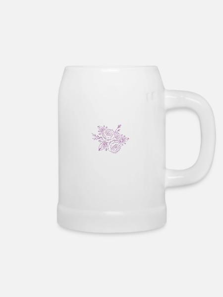 Rosen Lila - Bierkrug - Weiß