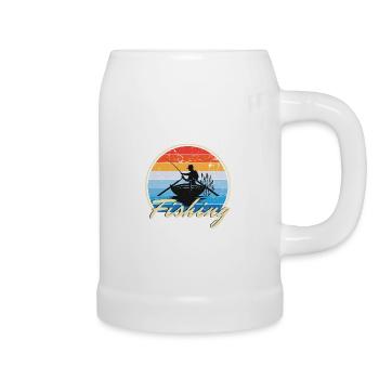 Pêche Pêche Pêcheur Bateau sur la mer Cadeau - Chope en céramique - blanc - Droite