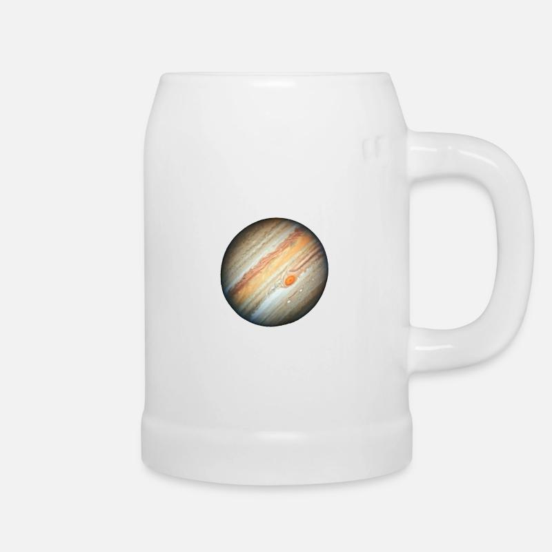 Jupiter & riesiger roter Fleck - Bierkrug - Weiß