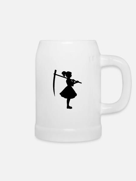 Kate mit Sense - Bierkrug - Weiß