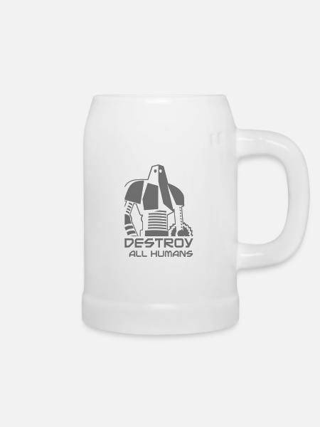 robot_destroy - Bierkrug - Weiß