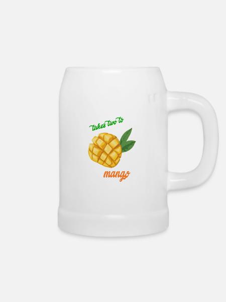 nimmt zwei zur Mango - Bierkrug - Weiß