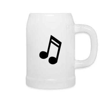 Score 16 notes de musique idée cadeau - Chope en céramique - blanc - Droite