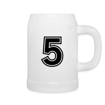 number_five - Bierkrug - Weiß - Rechts