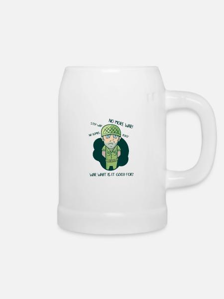 Kein Krieg mehr! - Bierkrug - Weiß