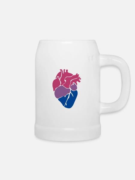 Bisexuelles Herz - Bierkrug - Weiß