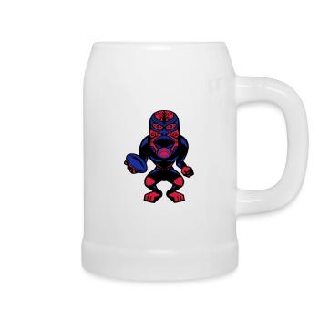 rugby mask - Beer Mug - white - Right