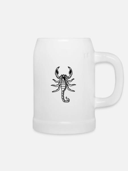Scorpion - Chope en céramique - blanc