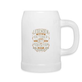 Oktober 1971 geboren Legenden Geburtstag Geschenk - Bierkrug - Weiß - Rechts
