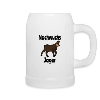 Nachwuchs Jäger Jagd Gams Geburt Baby Kind - Bierkrug - Weiß - Rechts