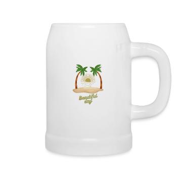 Beautiful day - Beer Mug - white - Right