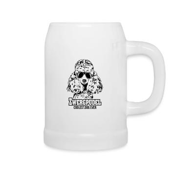 ZWERGPUDEL coolest dog ever Hundespruch Hund - Bierkrug - Weiß - Rechts