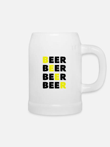 Bier Bier Bier Bier - Bierkrug - Weiß