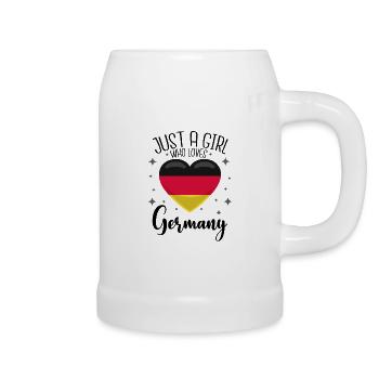 Deutschland Flagge Deutsche Fahne Just a Girl Herz - Bierkrug - Weiß - Rechts