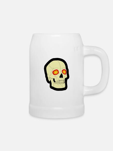 Psychedelischer Schädel - Bierkrug - Weiß
