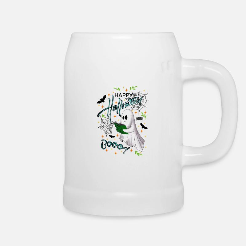 Happy Halloween Ghost - Beer Mug - white