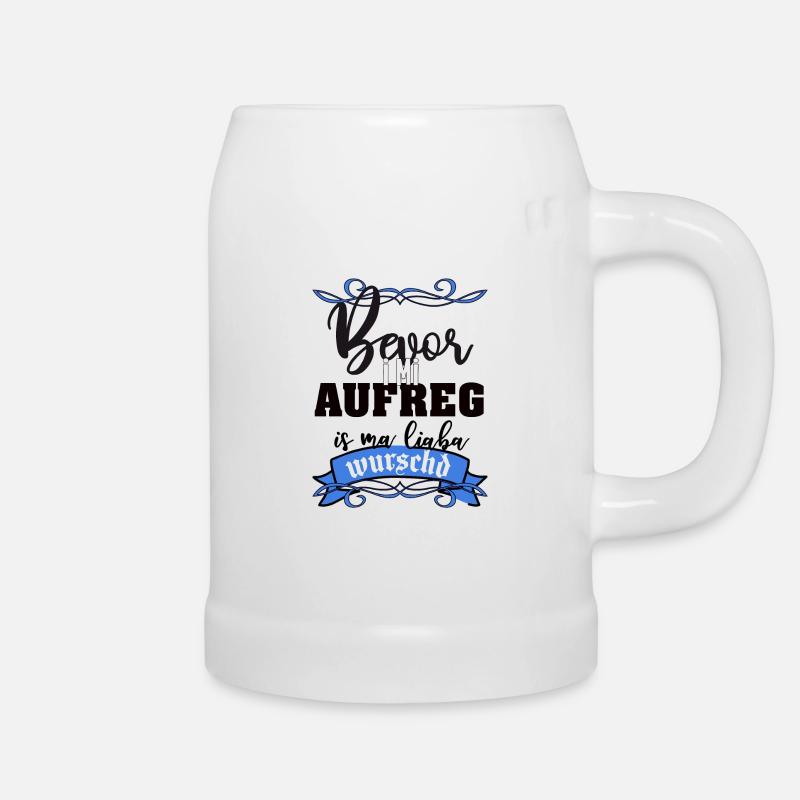 Bayrisch Spruch lustig München Is ma liaba wurschd - Bierkrug - Weiß