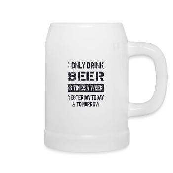 Je ne bois que de la bière - Chope en céramique - blanc - Droite