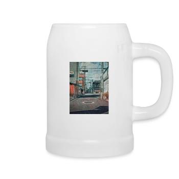 Vintage 90er Jahre Japan Schulfahrt Malerei Japan Liebhaber - Bierkrug - Weiß - Rechts