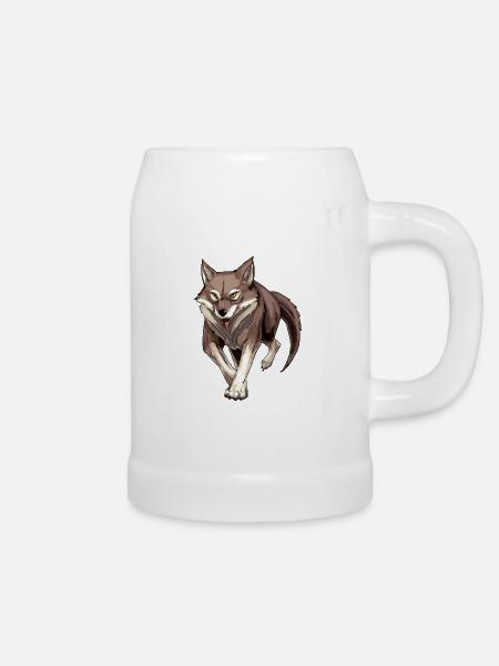 Hunting Wolf - Bierkrug - Weiß